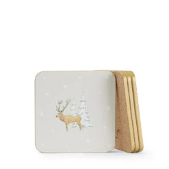 Christmas Stags Coasters (Set Of 4) -Sophie Allport AW23 COC11401 CUTOUT Custom