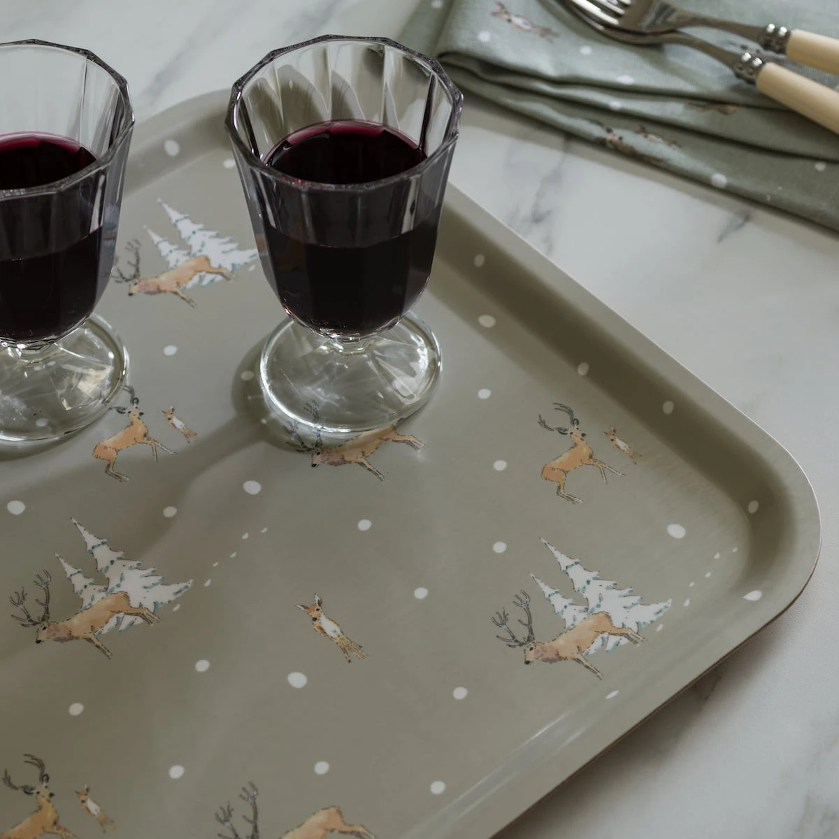 Christmas Stags Serving Tray - Large 2 Christmas Stags Serving Tray - Large - Image 2