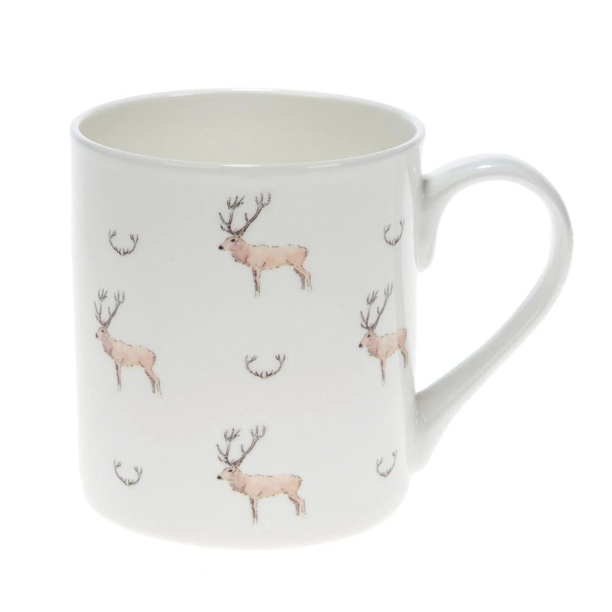 Stag & Antlers White Mug 1 Stag & Antlers White Mug