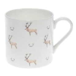 Stag & Antlers White Mug 8 Stag & Antlers White Mug -Sophie Allport IMSTD03Stag AntlerWhiteImpactMugCutOutHighRes