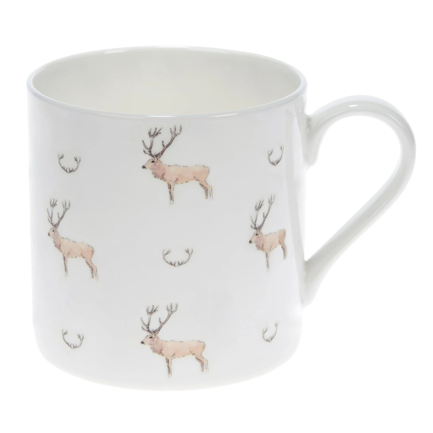 Stag & Antlers White Mug 4 Stag & Antlers White Mug - Image 4