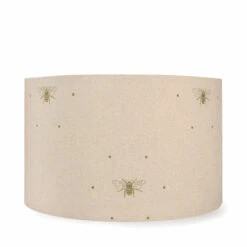 Bees Grey Green Linen Blend Lampshade