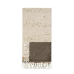 Animals Of The Savannah Woven Picnic Blanket -Sophie Allport SS23 ZSL KPB110145 picnic blanket cutout square