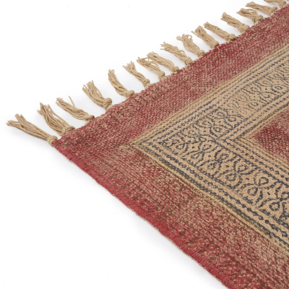 Printed Natural Rug With Pink Edge 6 Printed Natural Rug With Pink Edge - Image 6