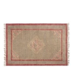 Printed Natural Rug With Pink Edge 10 Printed Natural Rug With Pink Edge -Sophie Allport SS24 6463 00 CUTOUT