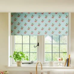 Strawberries Blue Fabric By The Metre