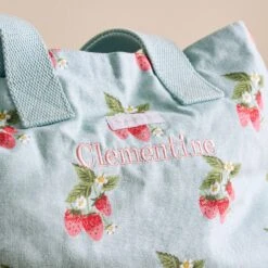 Strawberries Blue Everyday Bag -Sophie Allport SS24 ALL97B540 DETAIL PERSONALISED