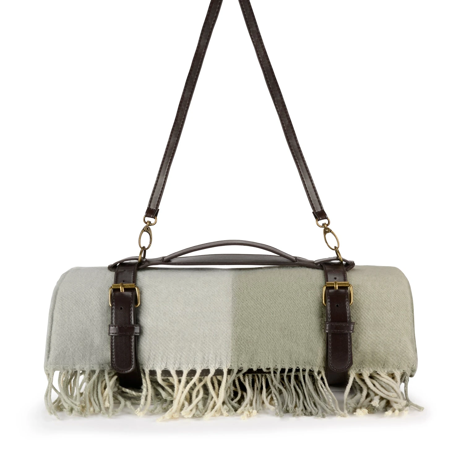 Gingham Picnic Blanket - Olive 4 Gingham Picnic Blanket - Olive - Image 4