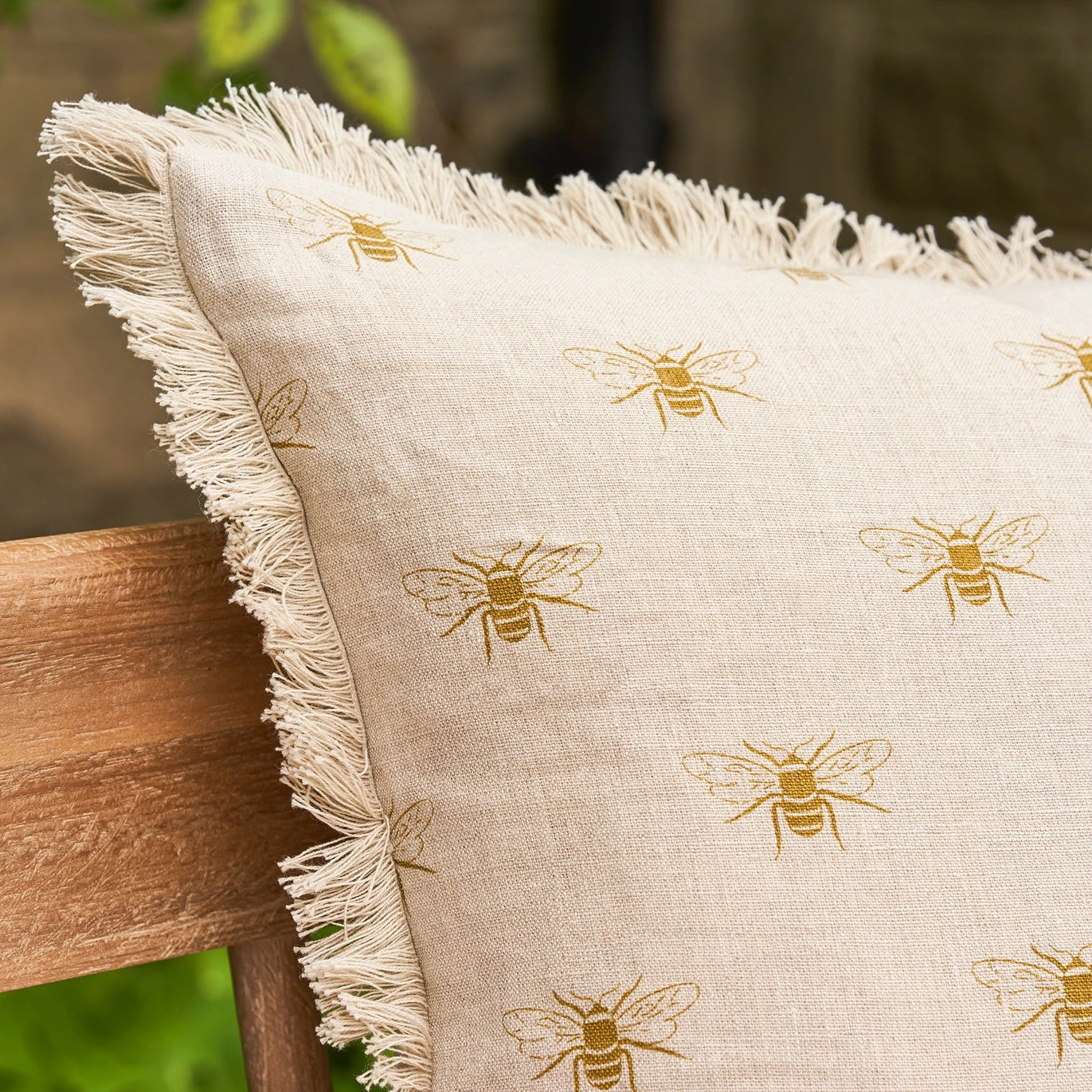 Bees Linen Cushion - Rectangular 2 Bees Linen Cushion - Rectangular - Image 2