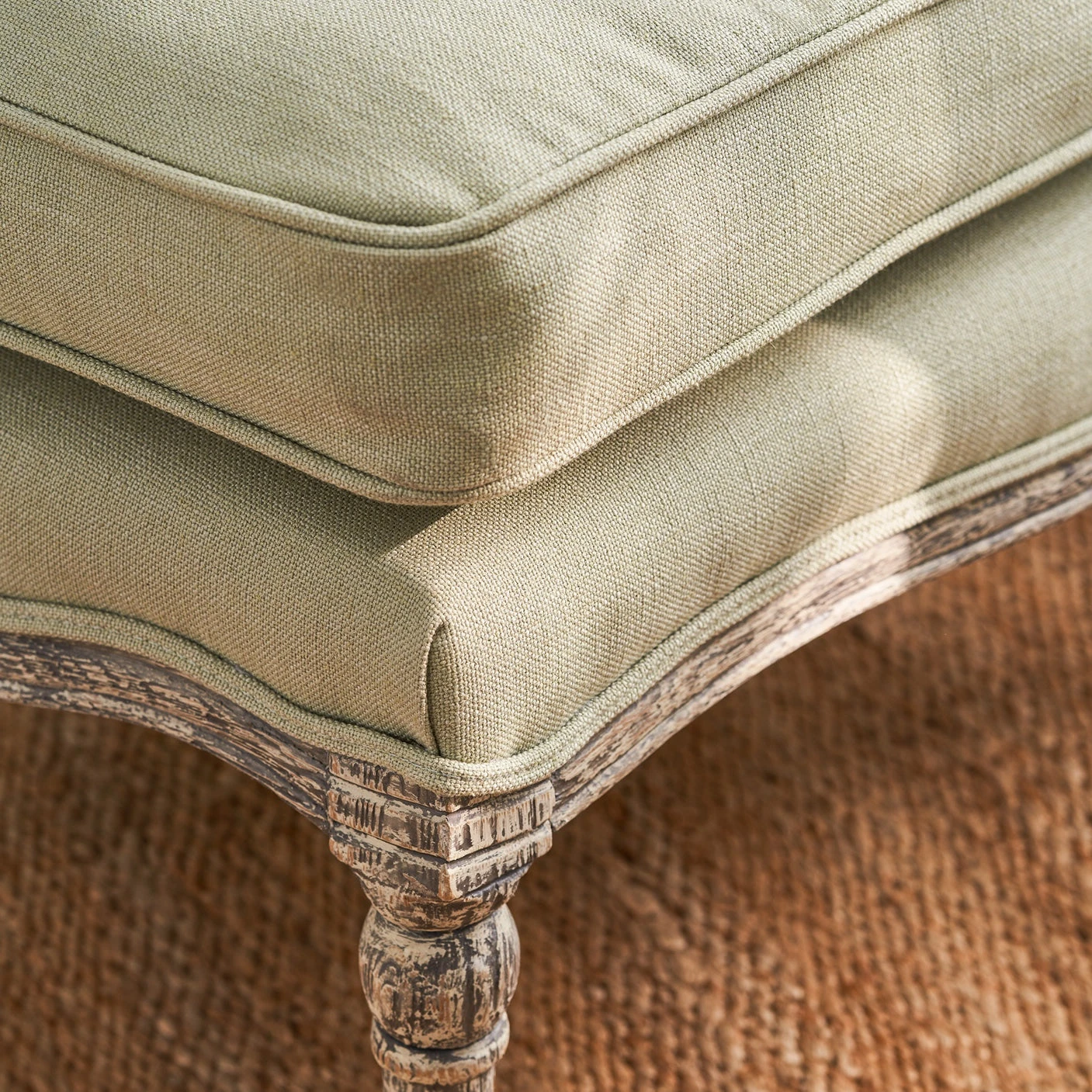 Witham Footstool - Pale Green 3 Witham Footstool - Pale Green - Image 3