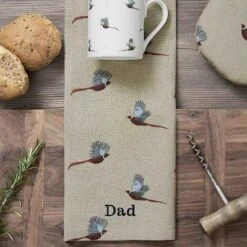 Pheasant Tea Towel 9 Pheasant Tea Towel -Sophie Allport all19601 pheasant tea towel personalisation lifestyle high res