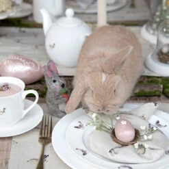 Hare Napkins (Set Of 4) -Sophie Allport all25300 all25820 hare napkin set of 4 and fabric placemat easter bunny 2 lifestyle high res square