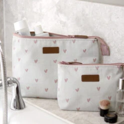 Hearts Canvas Wash Bag