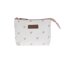 Hearts Canvas Makeup Bag