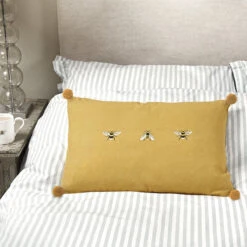 Bees Embroidered Cushion 5 Bees Embroidered Cushion -Sophie Allport all36401e bees embroidered cushion lifestyle high res square