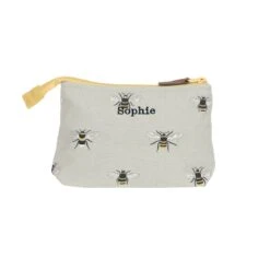 Bees Canvas Makeup Bag 7 Bees Canvas Makeup Bag -Sophie Allport all36510 bees canvas makeup bag personalisation cut out high res square