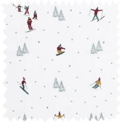 Skiing Tea Towel (Set Of 2) -Sophie Allport all49000 skiing fabric swatch high res c888696c e01e 4667 b4c3 9949f65e3546