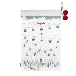 Skiing On The Piste Christmas Sack -Sophie Allport all49590 skiing christmas sack cut out high res square