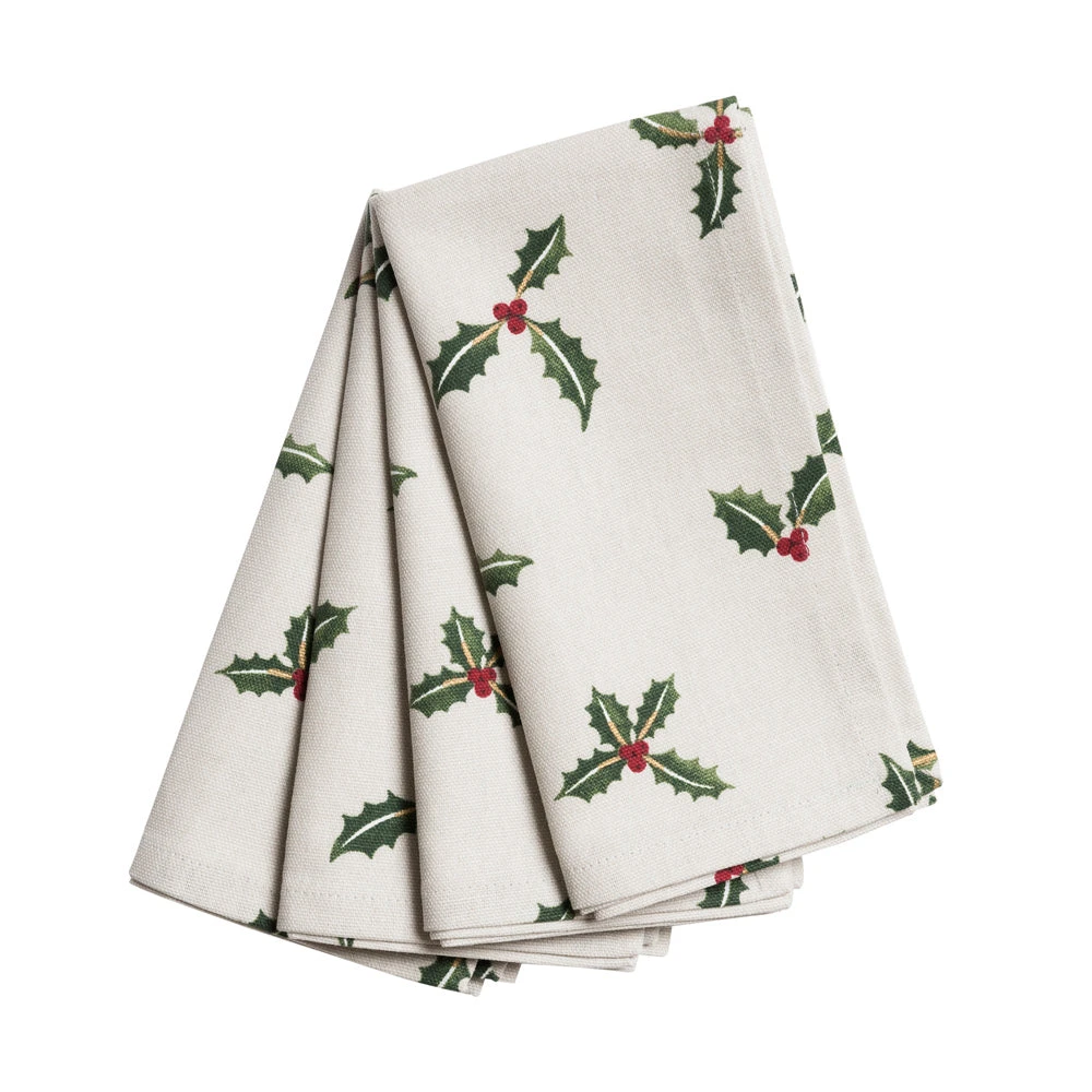 Holly & Berry Napkins (Set Of 4) 1 Holly & Berry Napkins (Set Of 4)