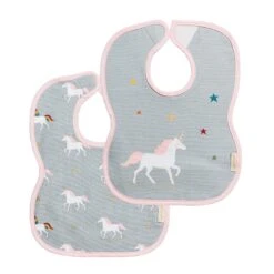 Unicorn Bibs (Set Of 2) -Sophie Allport all55500 unicorn child bib pair square high res