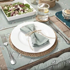 Coastal Birds Fabric Placemats (Set Of 2) -Sophie Allport all65820 all65300 coastal birds fabric placemat and napkins set of 4 lifestyle high res square 92a88a75 ceb6 4966 bdf3 b677ad2b0768