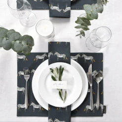 Zebra Napkins (Set Of 4) -Sophie Allport all67820 all67300 zebra zsl fabric placemat and napkins set of 4 lifestyle high res square ec5ede2b 32d3 41a6 918b 7e71f3933f01