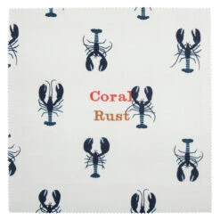 Lobster Tea Towel -Sophie Allport all68000 lobster fabric swatch personalisation cut out high res square