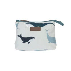 Whales Canvas Makeup Bag