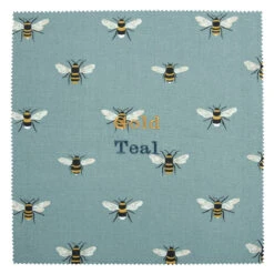 Bees Teal Tea Towel 7 Bees Teal Tea Towel -Sophie Allport all80000 bees teal fabric swatch personalisation cut out high res square