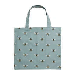 Bees Teal Folding Shopping Bag