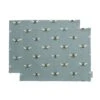Bees Teal Fabric Placemats (Set Of 2)