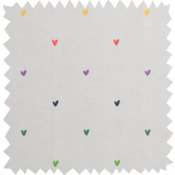 Multicoloured Hearts Fabric By The Metre