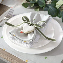 Multicoloured Hearts Napkins (Set Of 4) 11 Multicoloured Hearts Napkins (Set Of 4) -Sophie Allport all81300 all81820 hearts multicoloured napkins set of 4 and fabric placemat lifestyle high res square