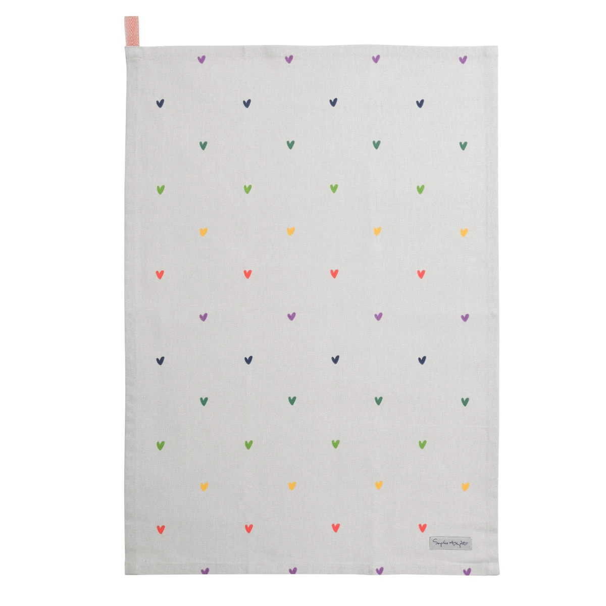 Multicoloured Hearts Tea Towel 1 Multicoloured Hearts Tea Towel