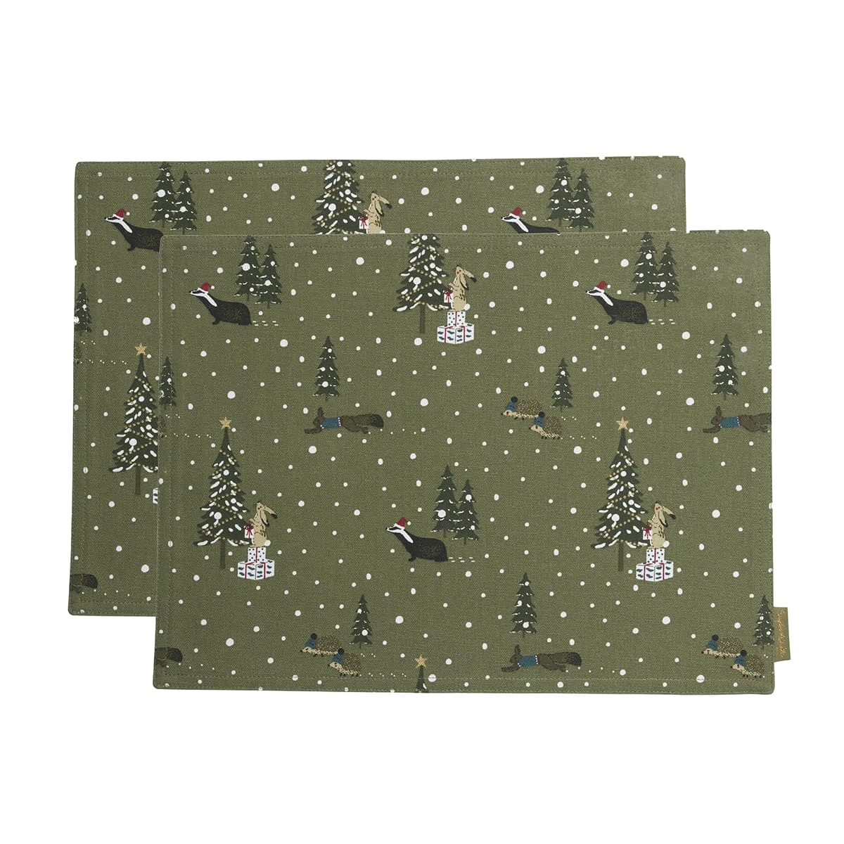 Festive Forest Fabric Placemats (Set Of 2) 1 Festive Forest Fabric Placemats (Set Of 2)