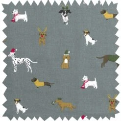 Christmas Dogs Roller Hand Towel -Sophie Allport all87000 christmas dogs fabric swatch cut out high res square 80d09123 a9ba 4d75 a783 75912cc9fb63