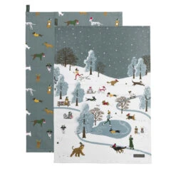 Christmas Dogs Tea Towel (Set Of 2)