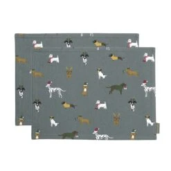 Christmas Dogs Fabric Placemats (Set Of 2)