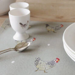 Chicken Fabric Placemat -Sophie Allport all8820 chicken fabric placemat lifestyle web