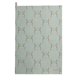 Boxing Hares Tea Towel (Set Of 2) 12 Boxing Hares Tea Towel (Set Of 2) -Sophie Allport all95602 boxing hares tea towel set of 2 cut out high res square