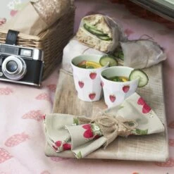 Strawberries Melamine Beaker -Sophie Allport all97300 strawberries napkins set of 4 picnic lifestyle high res square