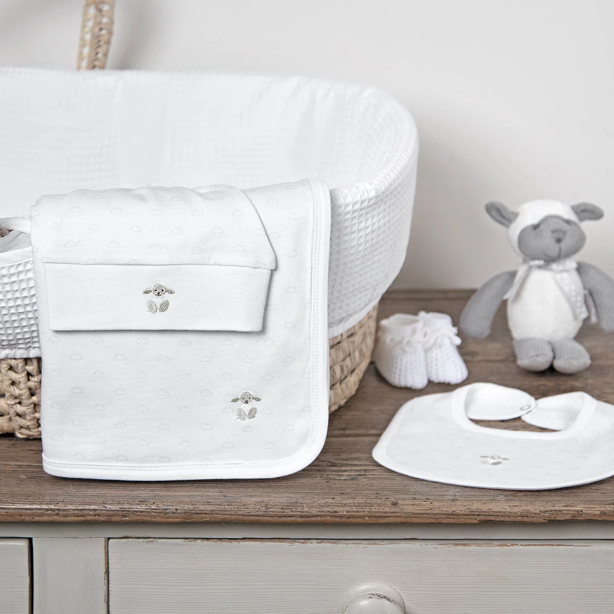 Sheep Swaddle Blanket & Hat Set 2 Sheep Swaddle Blanket & Hat Set - Image 2