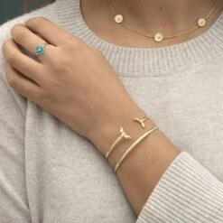 Bees Gold Plated Enamel Ring 9 Bees Gold Plated Enamel Ring -Sophie Allport bees jewellery gold plated collection ss22 modelled lifestyle 2 high res square 389499f7 8d39 4bf5 885d 71d95301004e