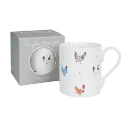 Cluck Cluck Cluck Mug -Sophie Allport bm3702 cluck cluck cluck white standard mug with box cut out high res web image 1 f0188936 0a20 480b a725 7a0935bd5c08