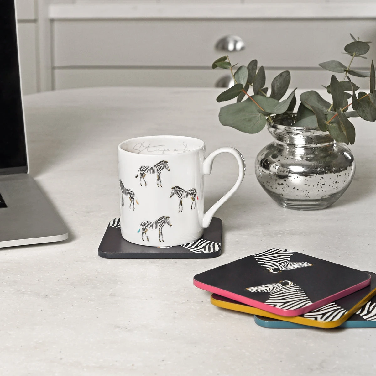 Zebra Coasters (Set Of 4) 2 Zebra Coasters (Set Of 4) - Image 2