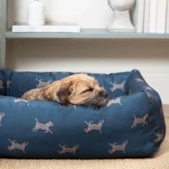 Terriers Pet Bed - Small 6 Terriers Pet Bed - Small -Sophie Allport boader terrier dog bed lifestyle high res square jpg
