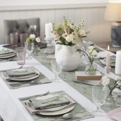 Boxing Hares Fabric Placemat -Sophie Allport boxing hares table setting 3 lifestyle high res square 7aad7b2a 6a62 4c33 810f c5e56f4a28c0