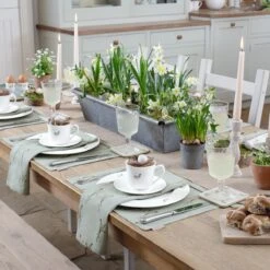 Hare Coasters (Set Of 4) 8 Hare Coasters (Set Of 4) -Sophie Allport boxing hares table setting easter lifestyle high res square