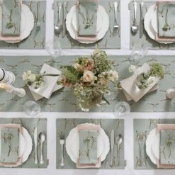 Boxing Hares Napkins (Set Of 4) 18 Boxing Hares Napkins (Set Of 4) -Sophie Allport boxing hares table setting overhead lifestyle high res square