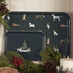 Christmas Dogs Serving Tray - Large -Sophie Allport christmas dogs collection lifestyle high res
